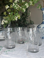 drink glazen gegraveerde bloemen (4st)