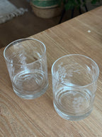 vintage glazen gegraveerde druiven - kleinere (2st)