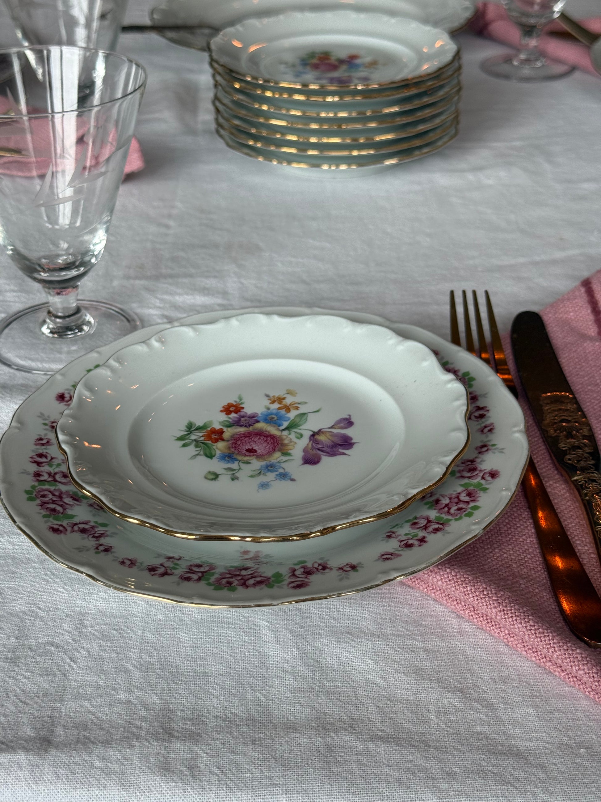 Rooskleurige ontbijtborden (4st)