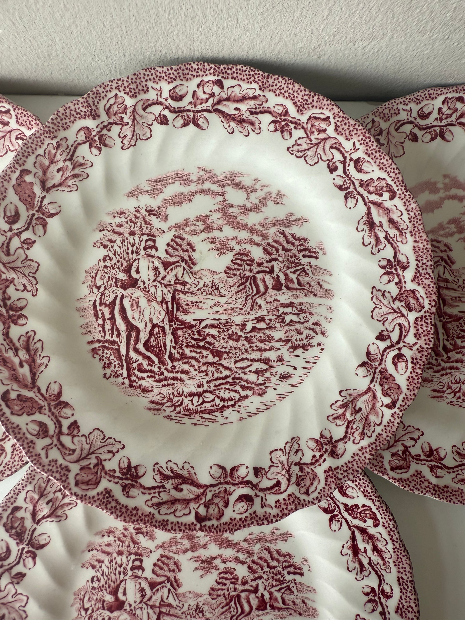 roze ontbijtbordjes 4st. van myotts staffordshire