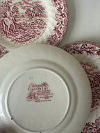 roze ontbijtbordjes 4st. van myotts staffordshire