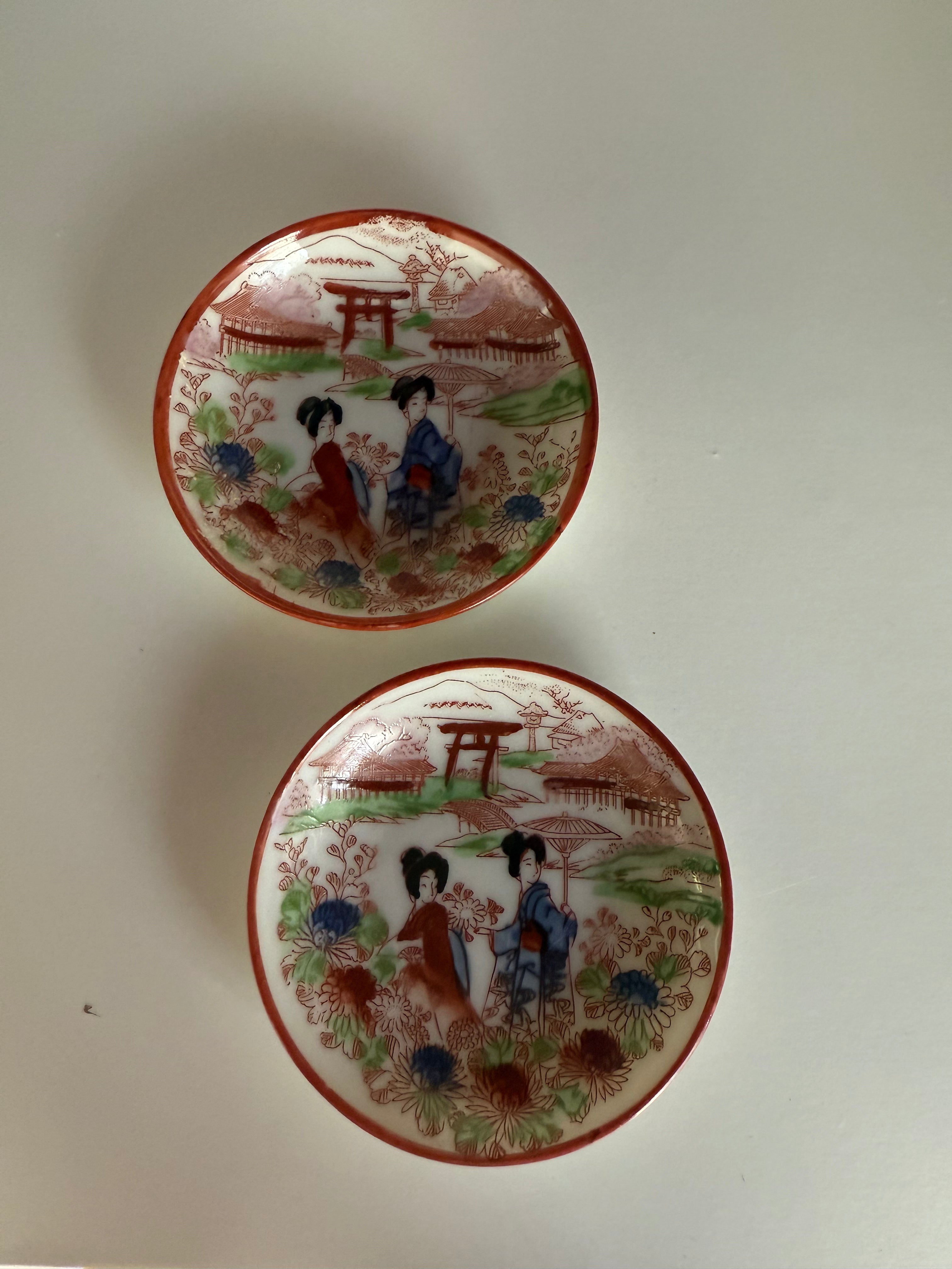 2 Japanse borden goud (incl. 2 mini bordjes)