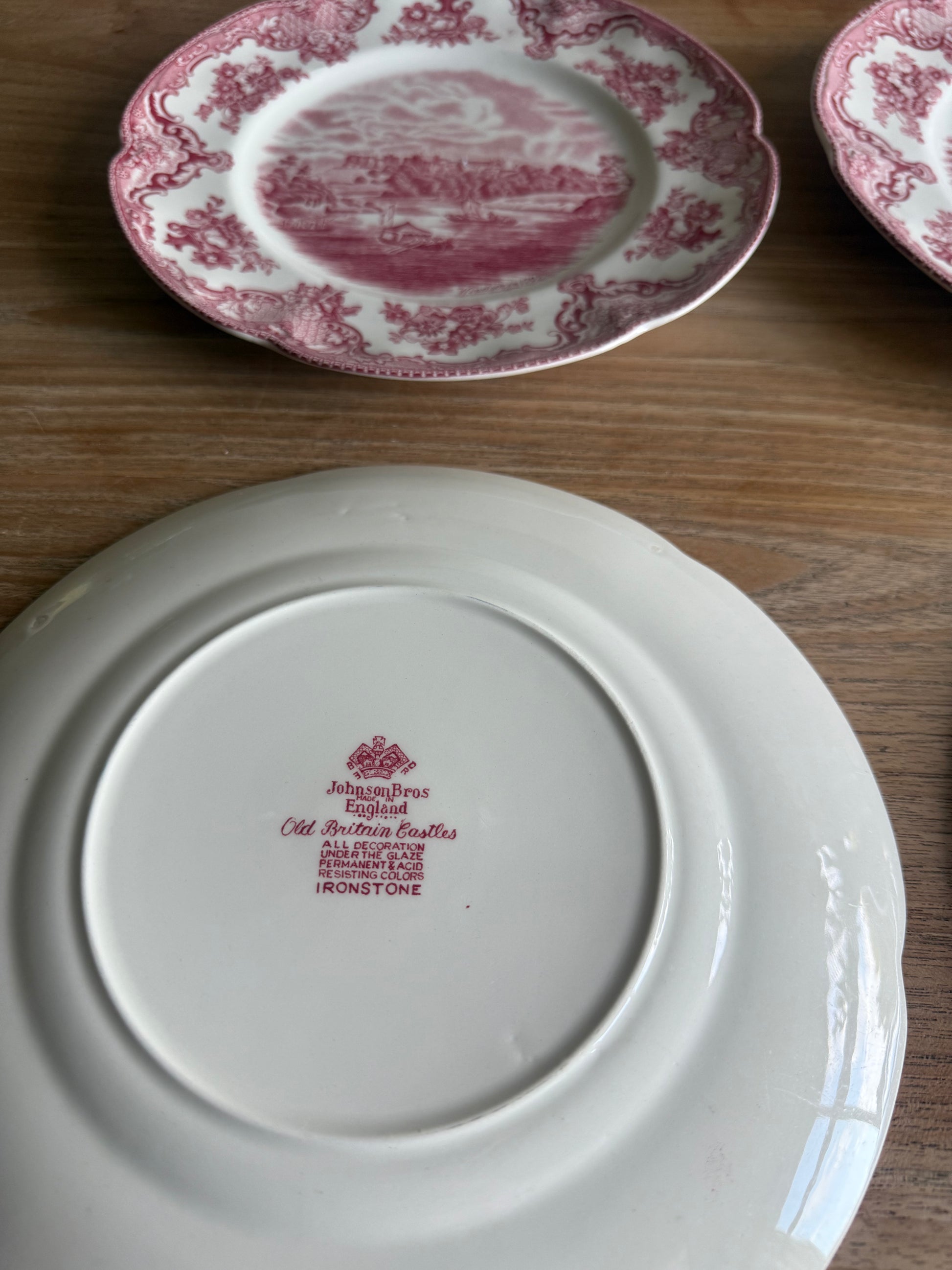 2 gangen roze borden - Johnson brothers England