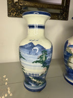 2 chineze vazen blauw/roze