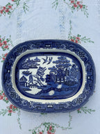 antieke grote blue willow Baker & Co. schaal