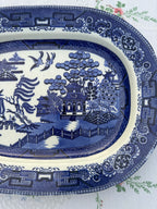 antieke grote blue willow Baker & Co. schaal