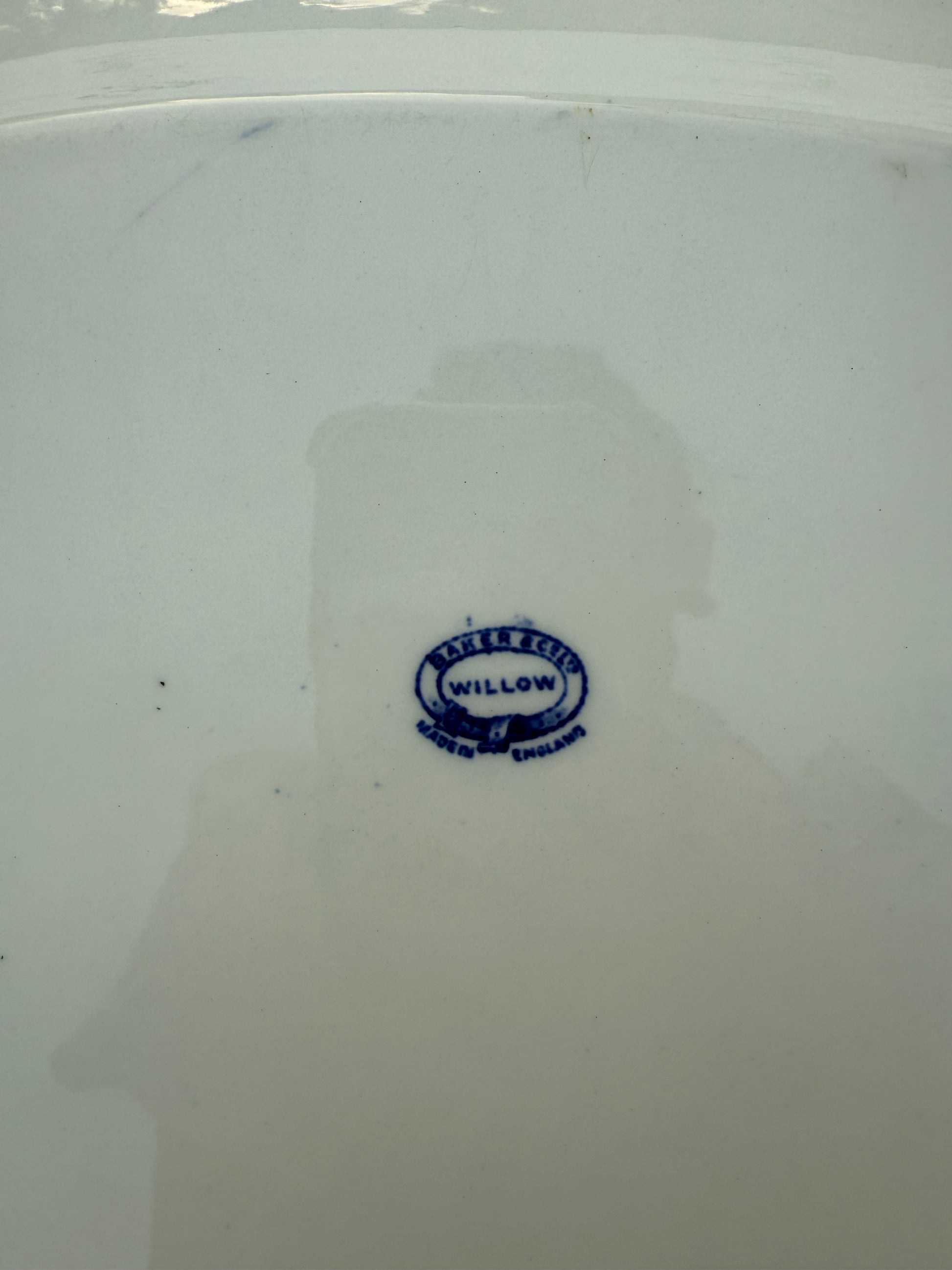 vintage blue willow Baker & Co. schaal