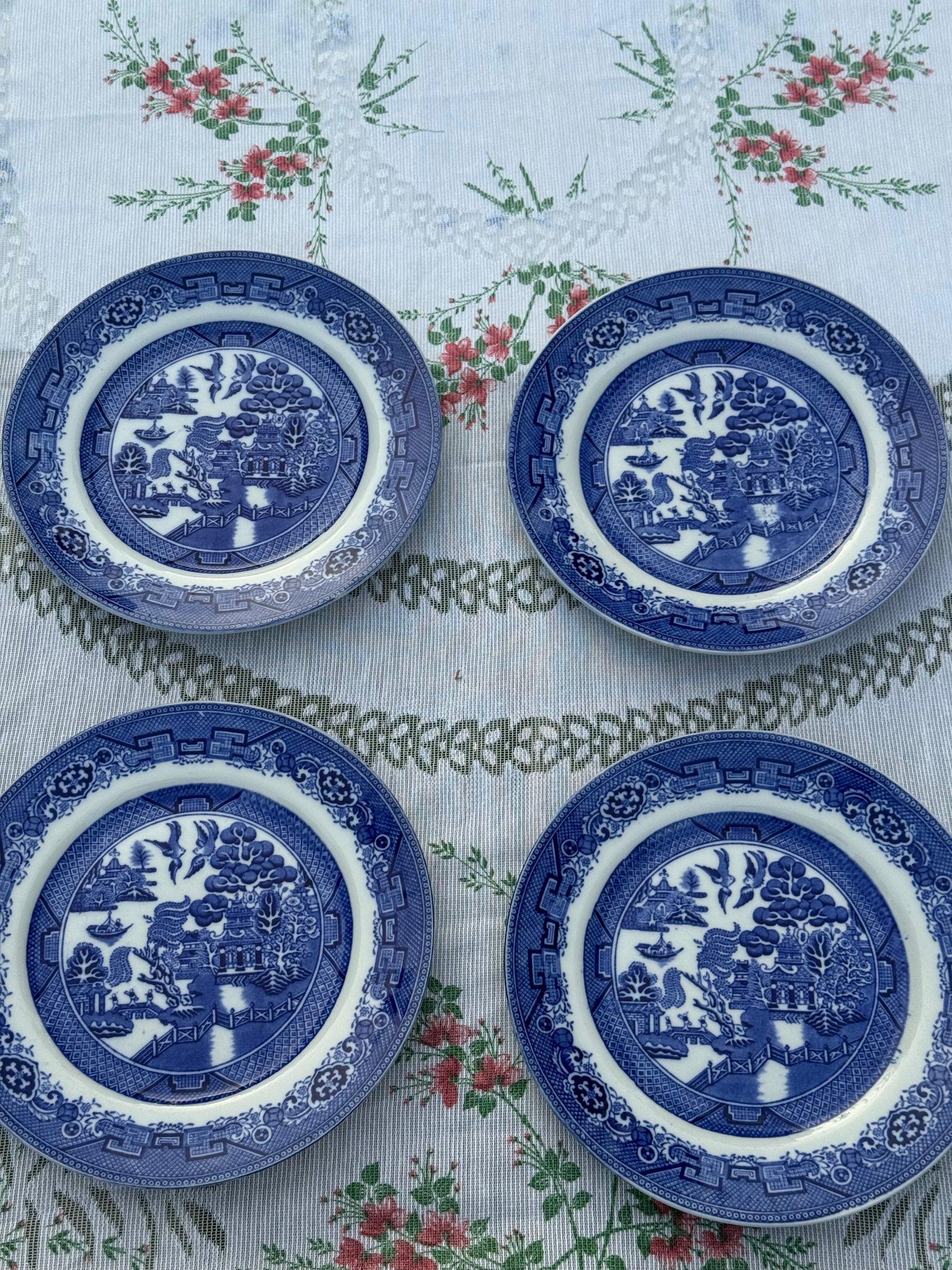 4st. borden 'blue willow' patroon Baker & Co.