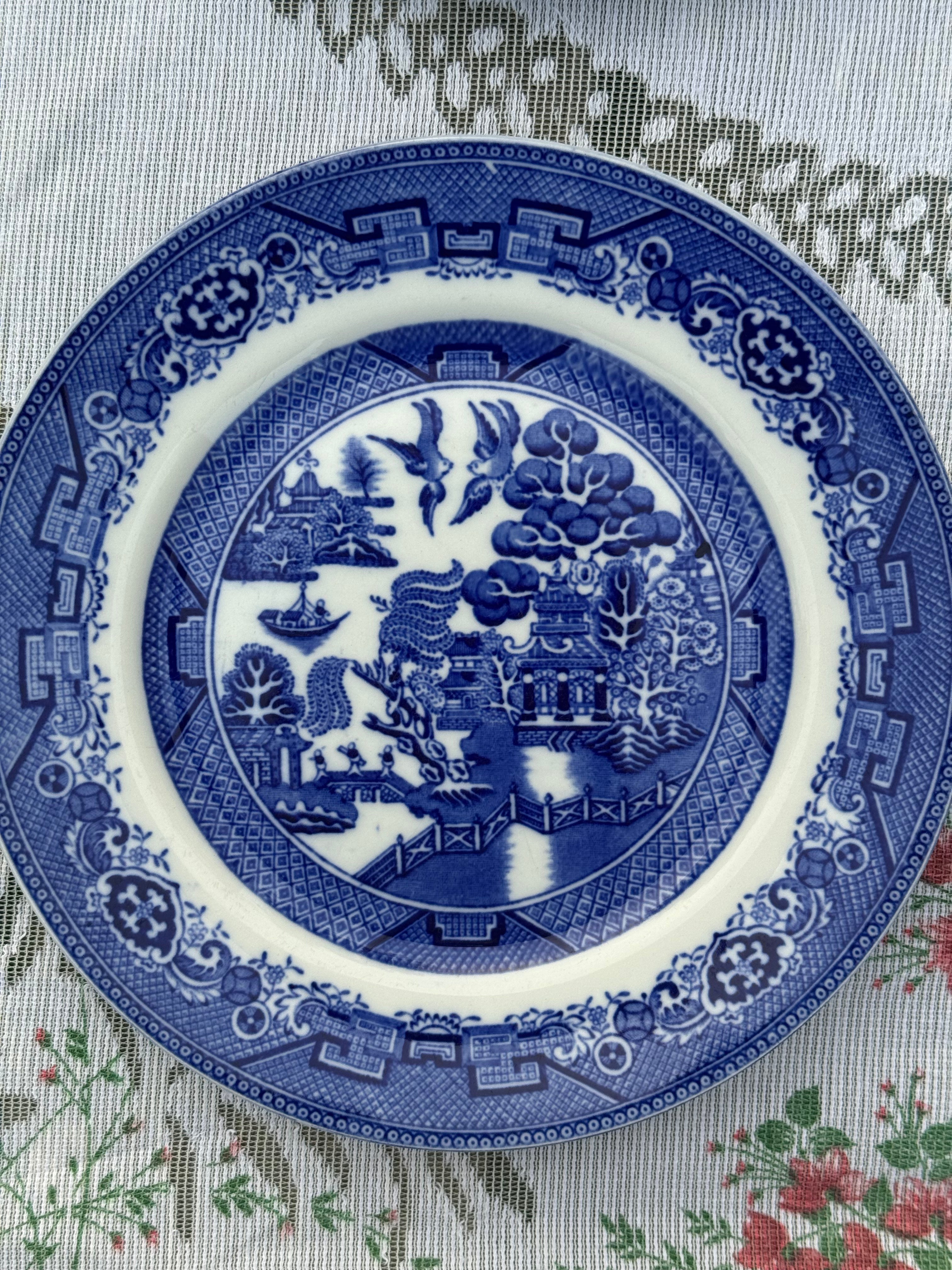 4st. borden 'blue willow' patroon Baker & Co.