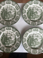 Old inns series borden in groen (4st.) Ironstone England. 16 cm.