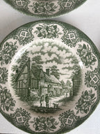 Old inns series borden in groen (4st.) Ironstone England. 16 cm.