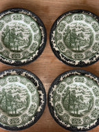 Old inns series borden in groen (4st.) Ironstone England. 16 cm.