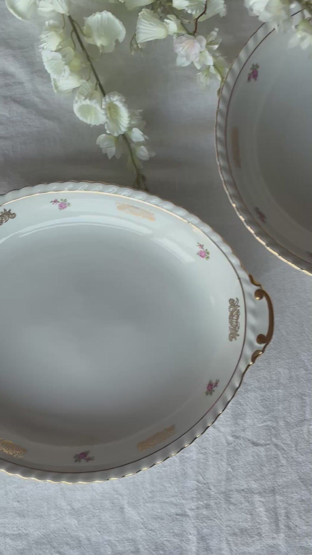 Roze rozen schalen set (& gratis thee pot)