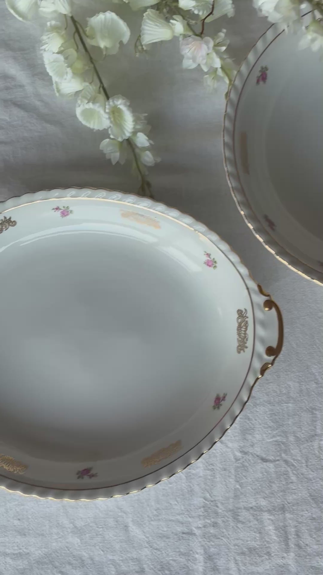 Roze rozen schalen set (& gratis thee pot)